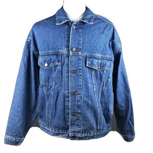 Bullseye Classic‎ Jeanswear Denim Blue Jean Trucker Jacket Size XL Rockabilly